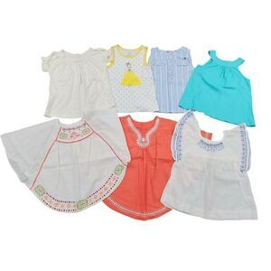 Blouse Girls 3T/4T White Blue Orange Casual Spring Summer Set of 7